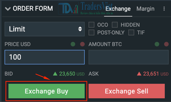 Lệnh Exchange Buy