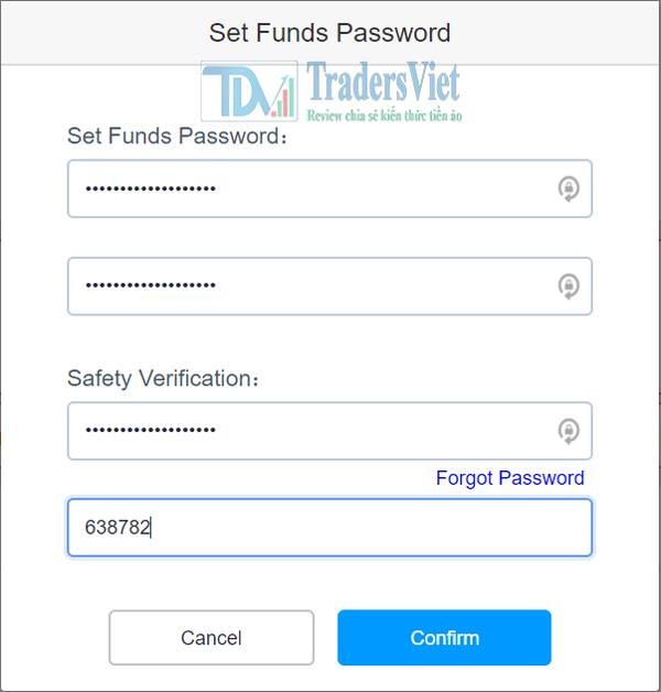 Tăng cường bảo mật cho tài khoản với Set Funds Password