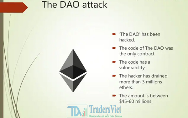 Sự cố The DAO Hack với khoảng thiệt hại lên đến 50 triệu đô