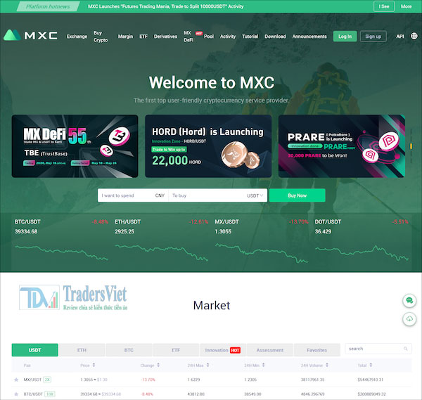 MXC phục vụ nhiều tính năng đến người dùng
